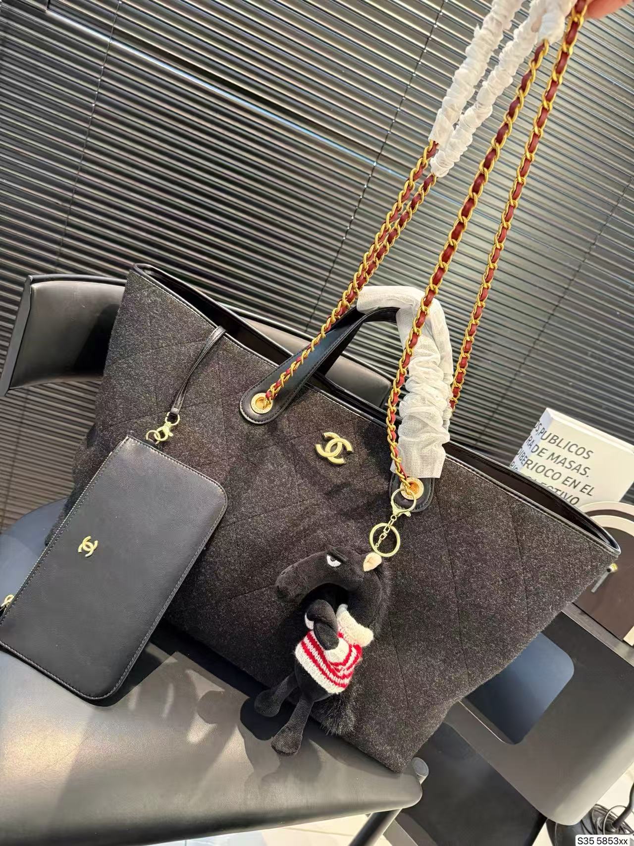 CHANE1 ウールチェーンビーチバッグ【50％割引+送料無料】