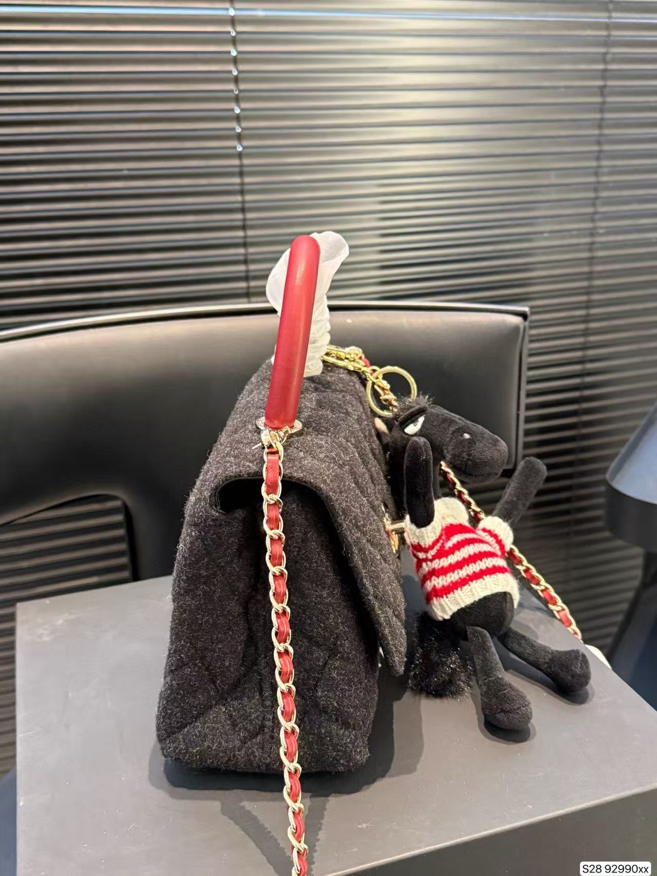 CHANE1 ウールチェーンハンドバッグ【50％割引+送料無料】