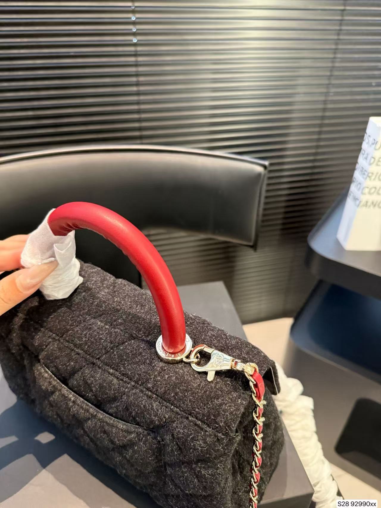 CHANE1 ウールチェーンハンドバッグ【50％割引+送料無料】