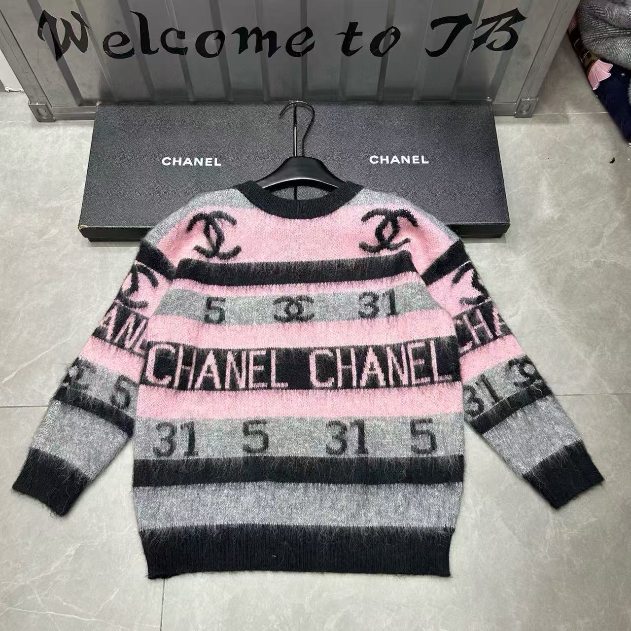 CHANE1 ダブルCロゴ入りカシミアセーター【50％割引+送料無料】