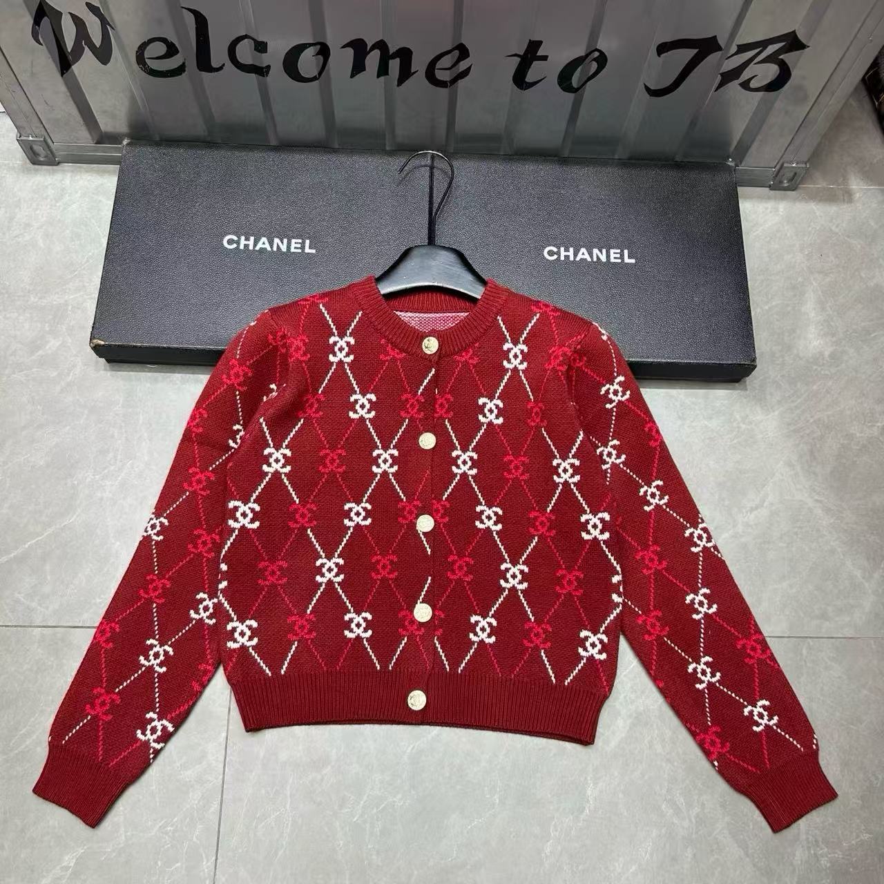 CHANE1 ダブルC ウールカーディガン【50％割引+送料無料】