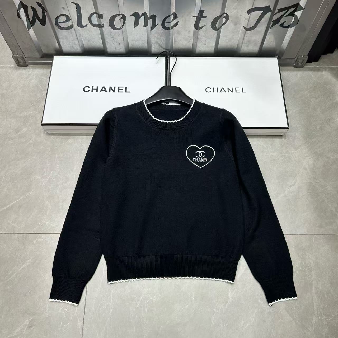 CHANE1 ダブルCハートウールセーター【50％割引+送料無料】