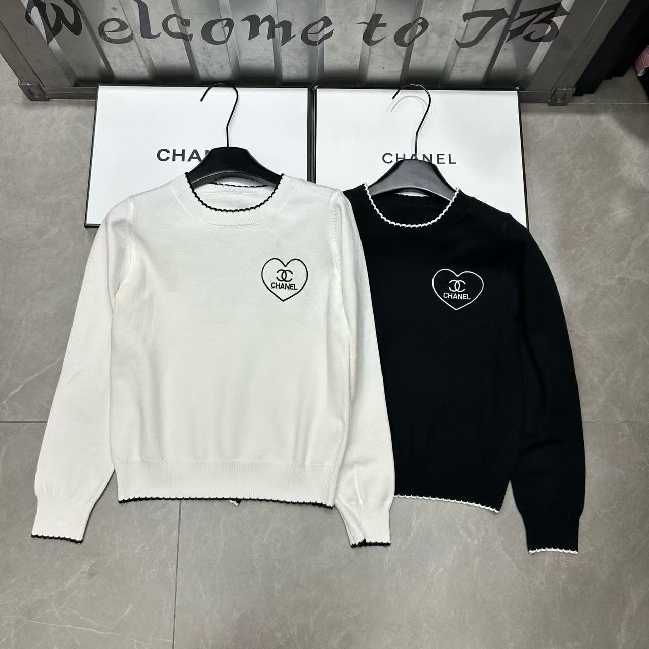 CHANE1 ダブルCハートウールセーター【50％割引+送料無料】