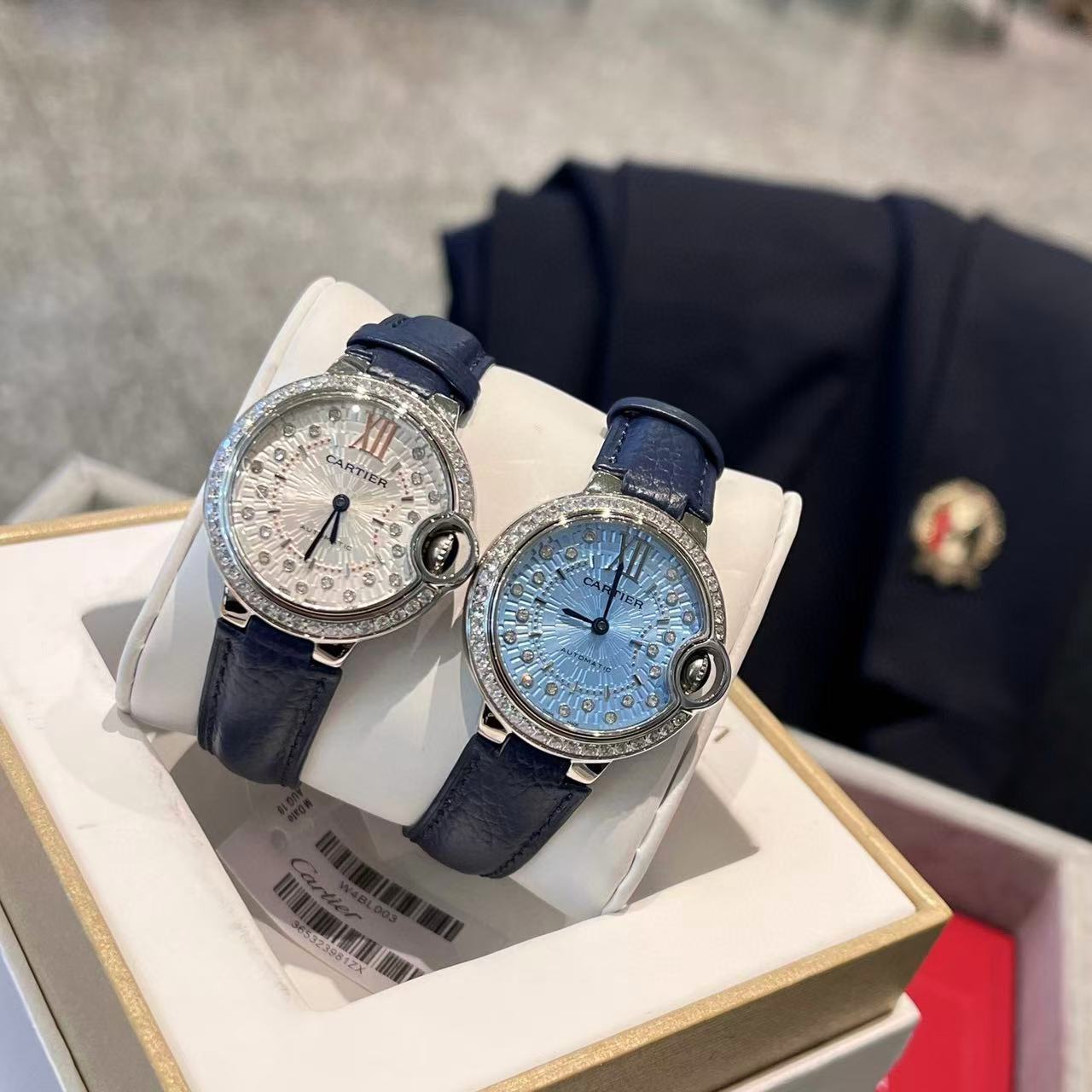 CART1ER バロンブルー レザーストラップ レディースウォッチ【50％割引+送料無料】