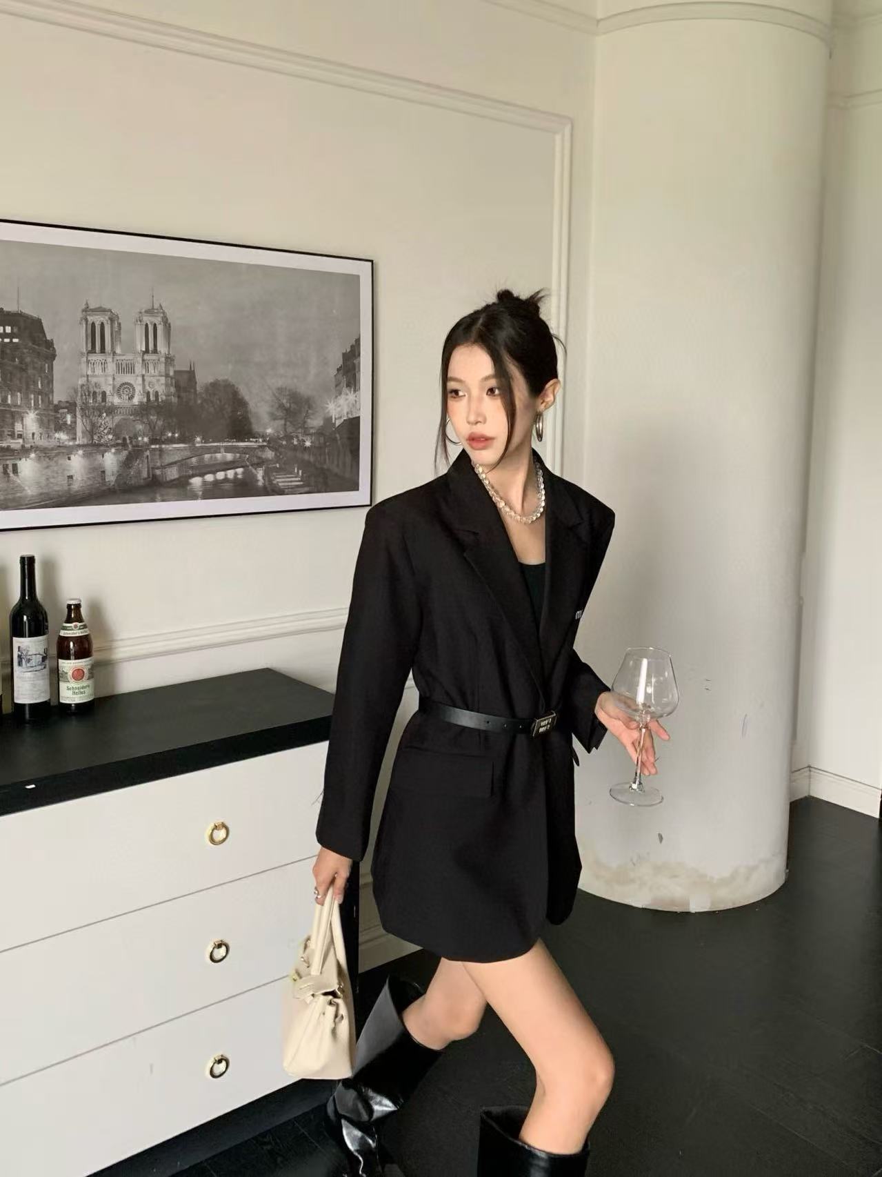 M1UM1U ミニマリスト レター スーツ ジャケット【50％割引+送料無料】