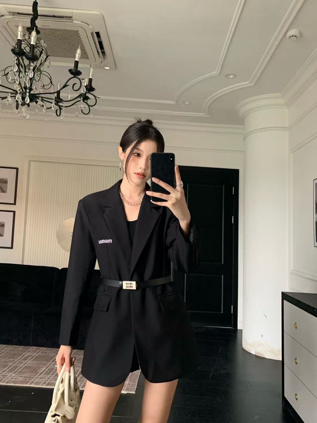 M1UM1U ミニマリスト レター スーツ ジャケット【50％割引+送料無料】