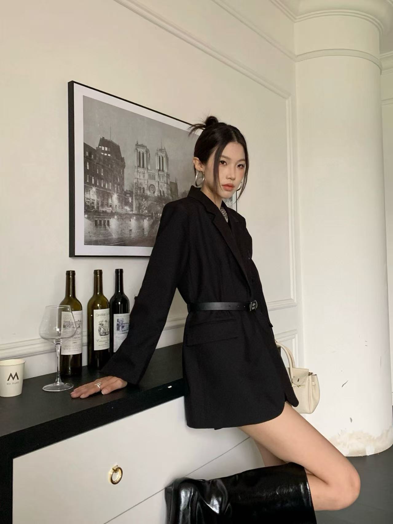 M1UM1U ミニマリスト レター スーツ ジャケット【50％割引+送料無料】