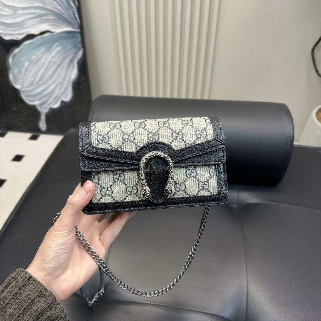 GUCC1 ジャカードチェーンショルダー/クロスボディバッグ【50％割引+送料無料】