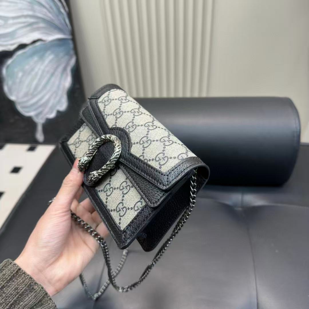 GUCC1 ジャカードチェーンショルダー/クロスボディバッグ【50％割引+送料無料】