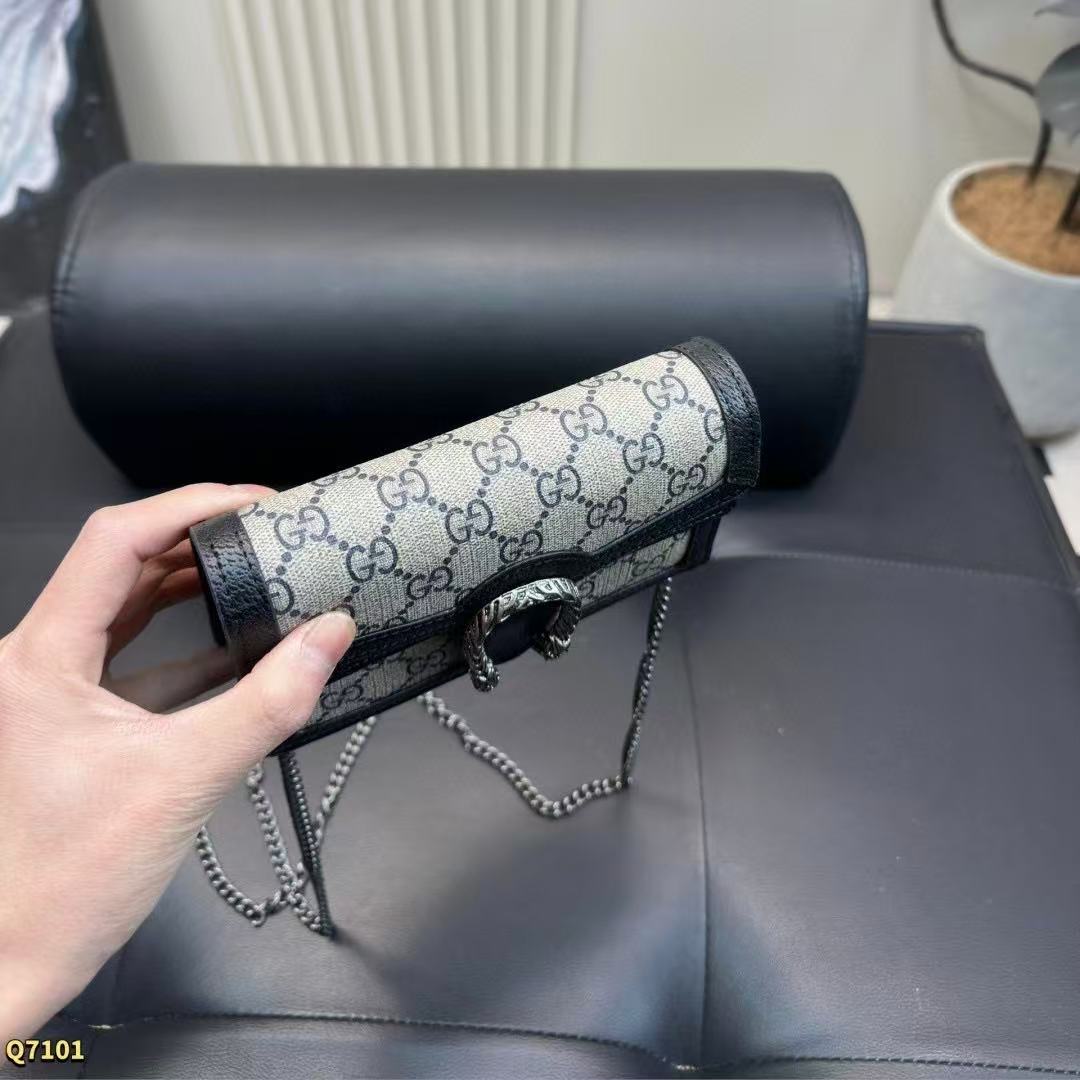 GUCC1 ジャカードチェーンショルダー/クロスボディバッグ【50％割引+送料無料】