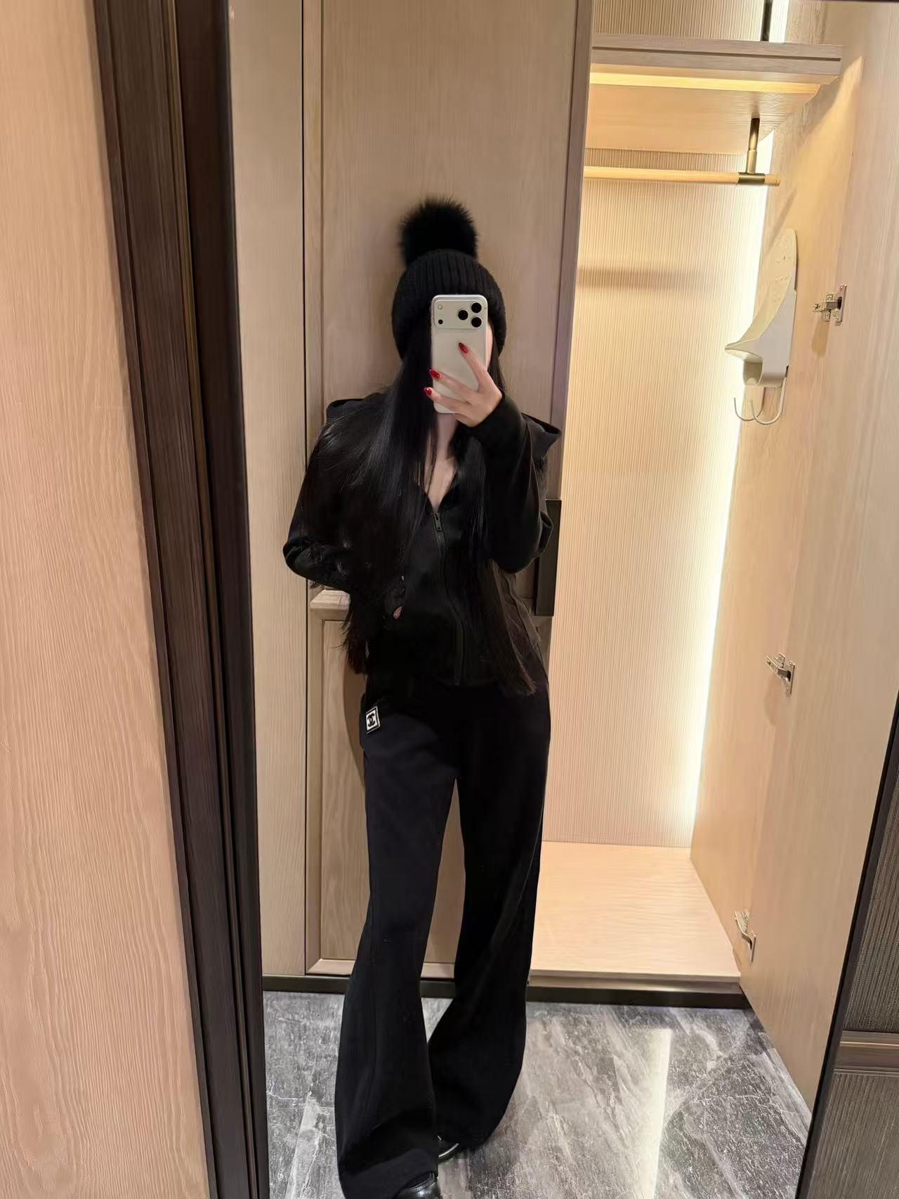 CHANE1 フード付きジップアップジャケット+パンツ ツーピースセット【50％割引+送料無料】