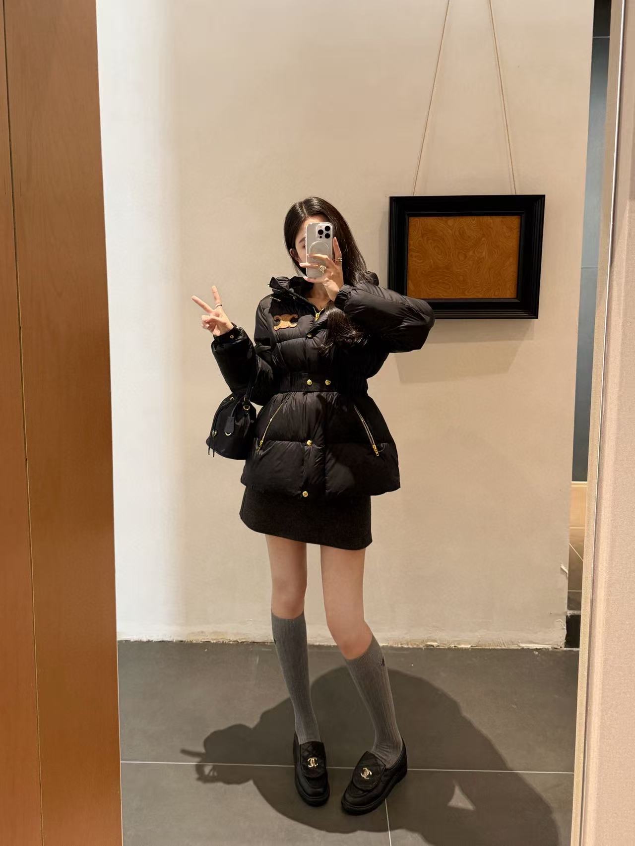 CEL1NE 凱旋門フード付きダウンジャケット【50％割引+送料無料】