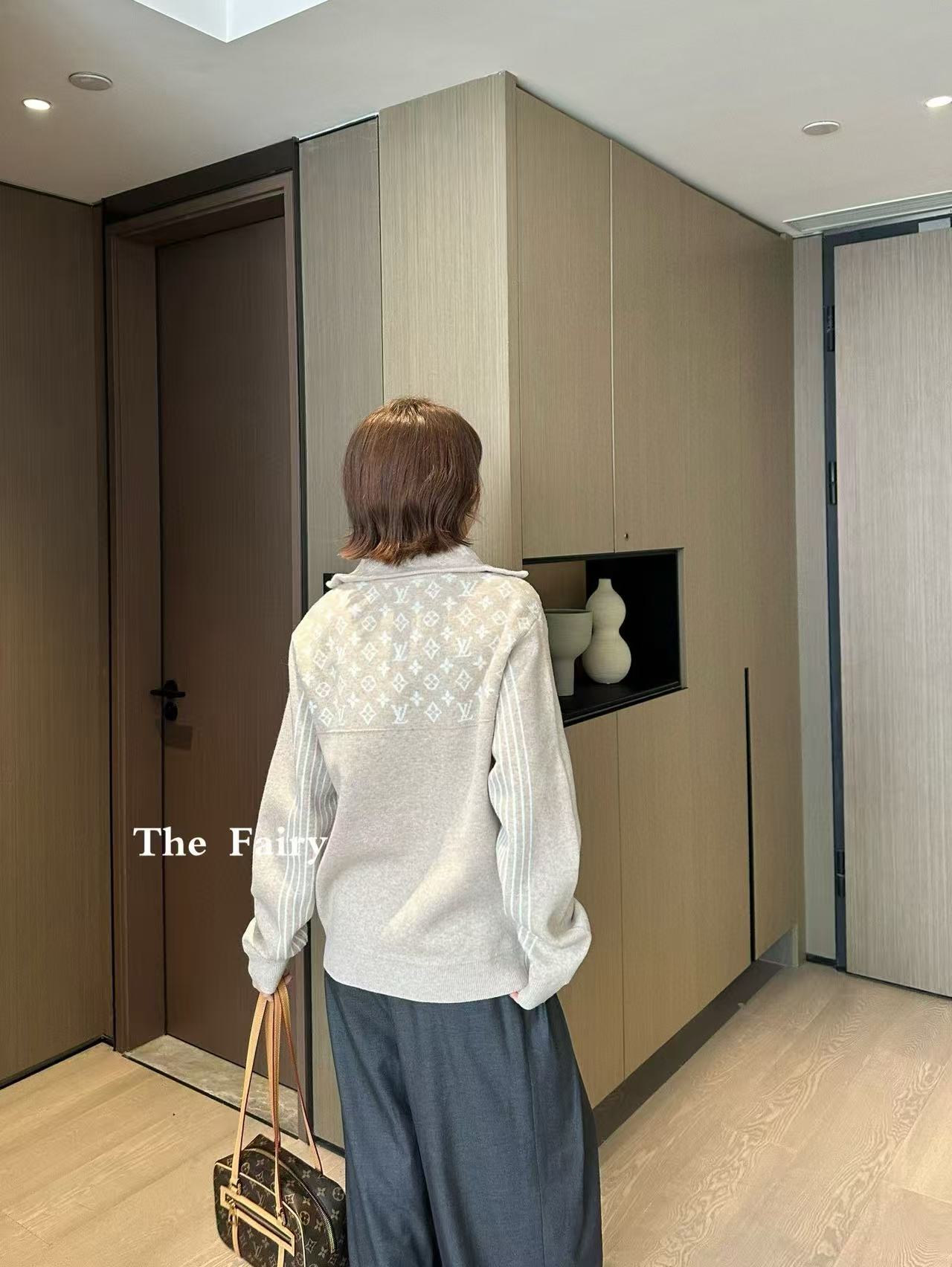 LVプリント ハーフジップ セーター【50％割引+送料無料】