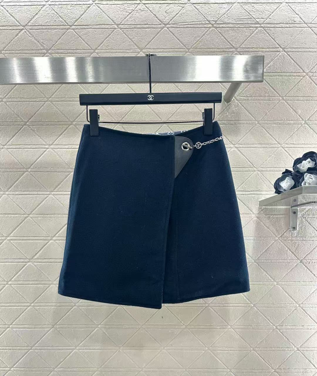 LVフード付きウールコート+スカートのツーピースセット【50％割引+送料無料】