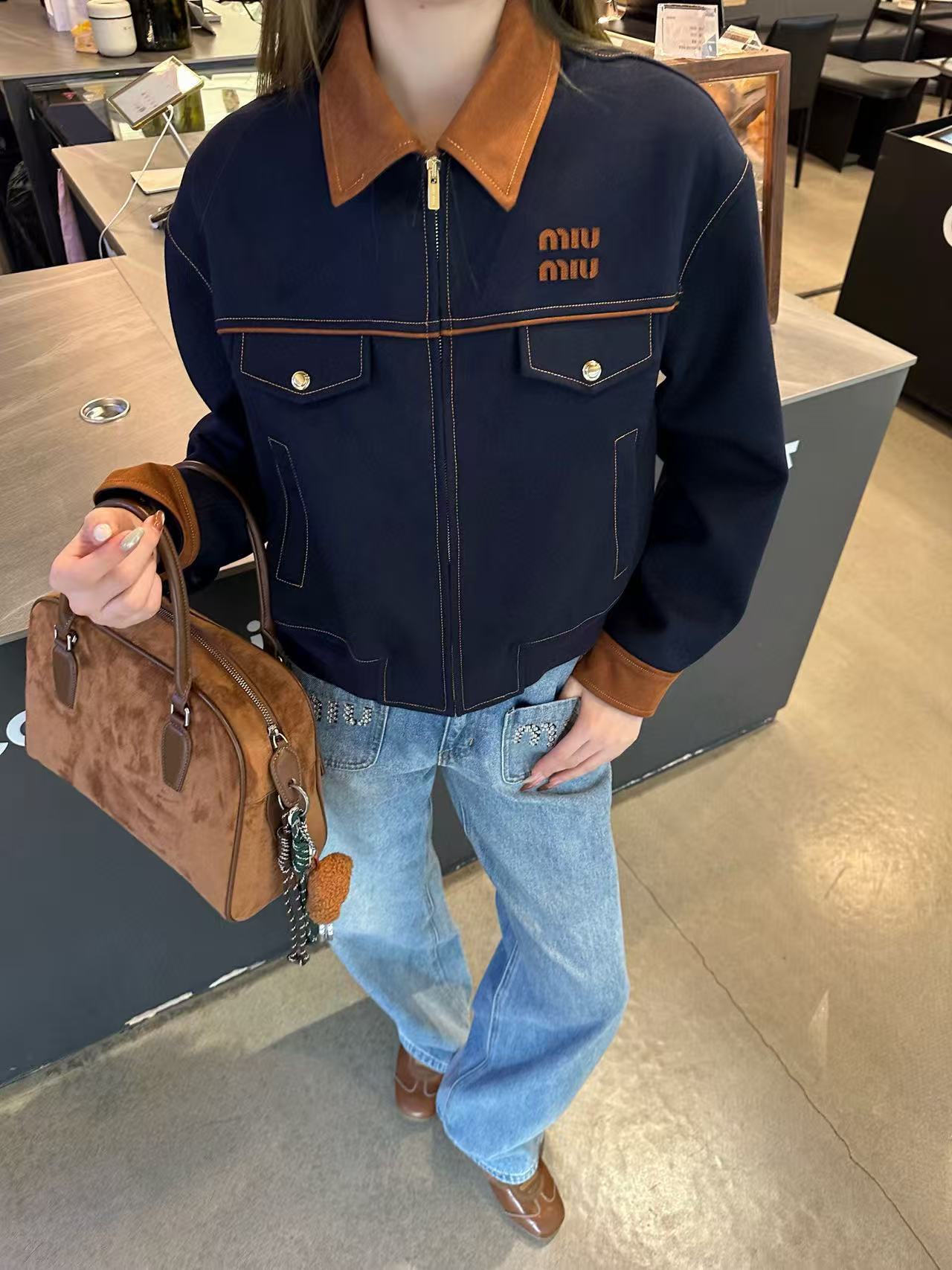 M1UM1U 襟付きレタージャケット【50％割引+送料無料】