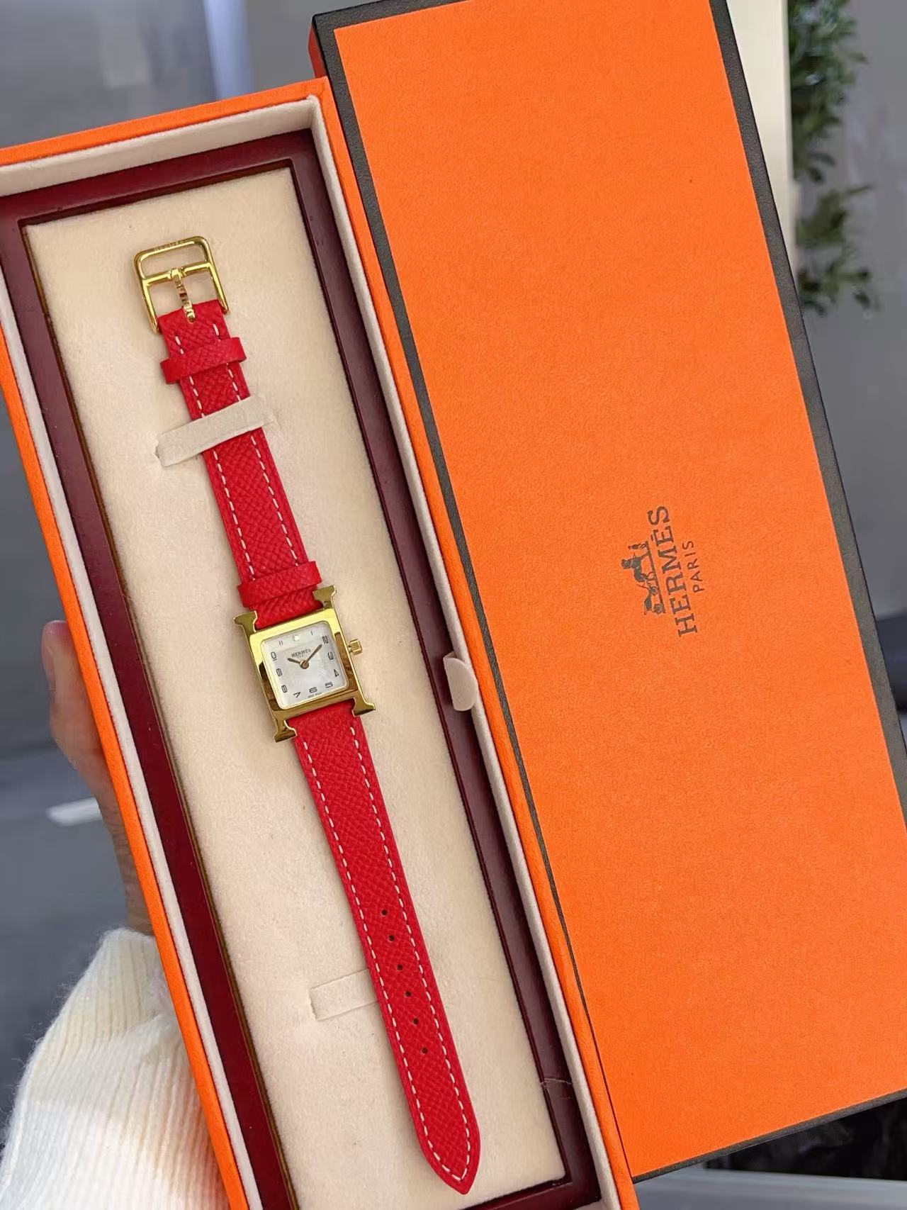 HERME5 高品質Hレザーストラップレディース腕時計【50％割引+送料無料】