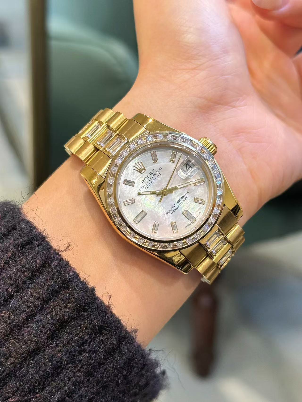 R0LEX スクエア ダイヤモンド スチールブレスレット ウォッチ【50％割引+送料無料】