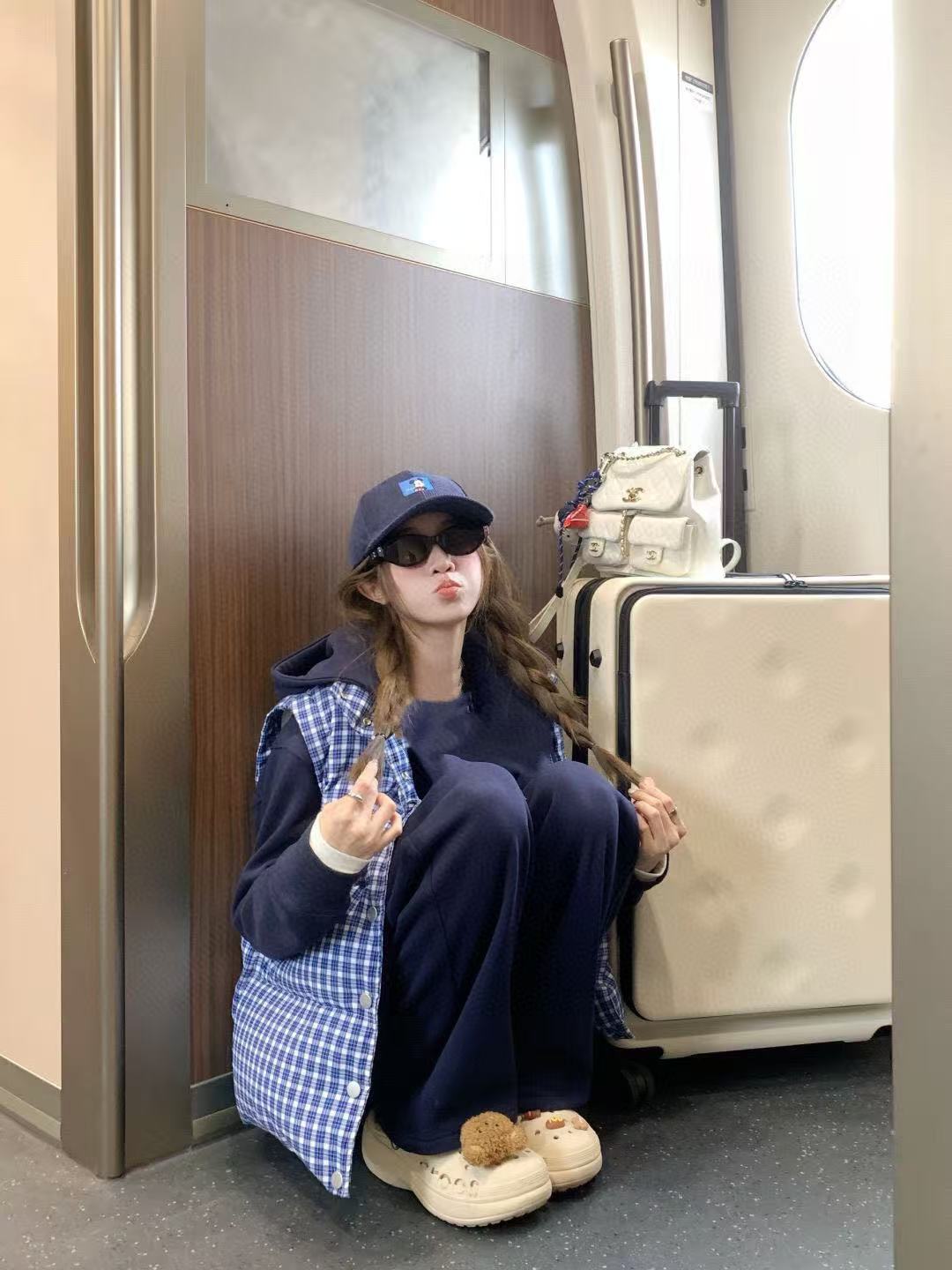 Ralph Laurenチェック柄の青いベスト【50％割引+送料無料】