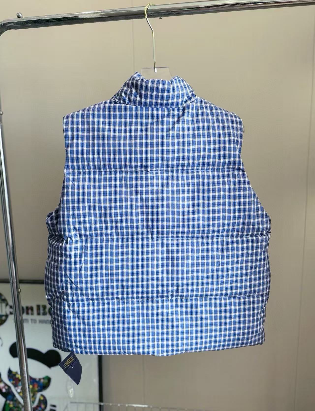 Ralph Laurenチェック柄の青いベスト【50％割引+送料無料】