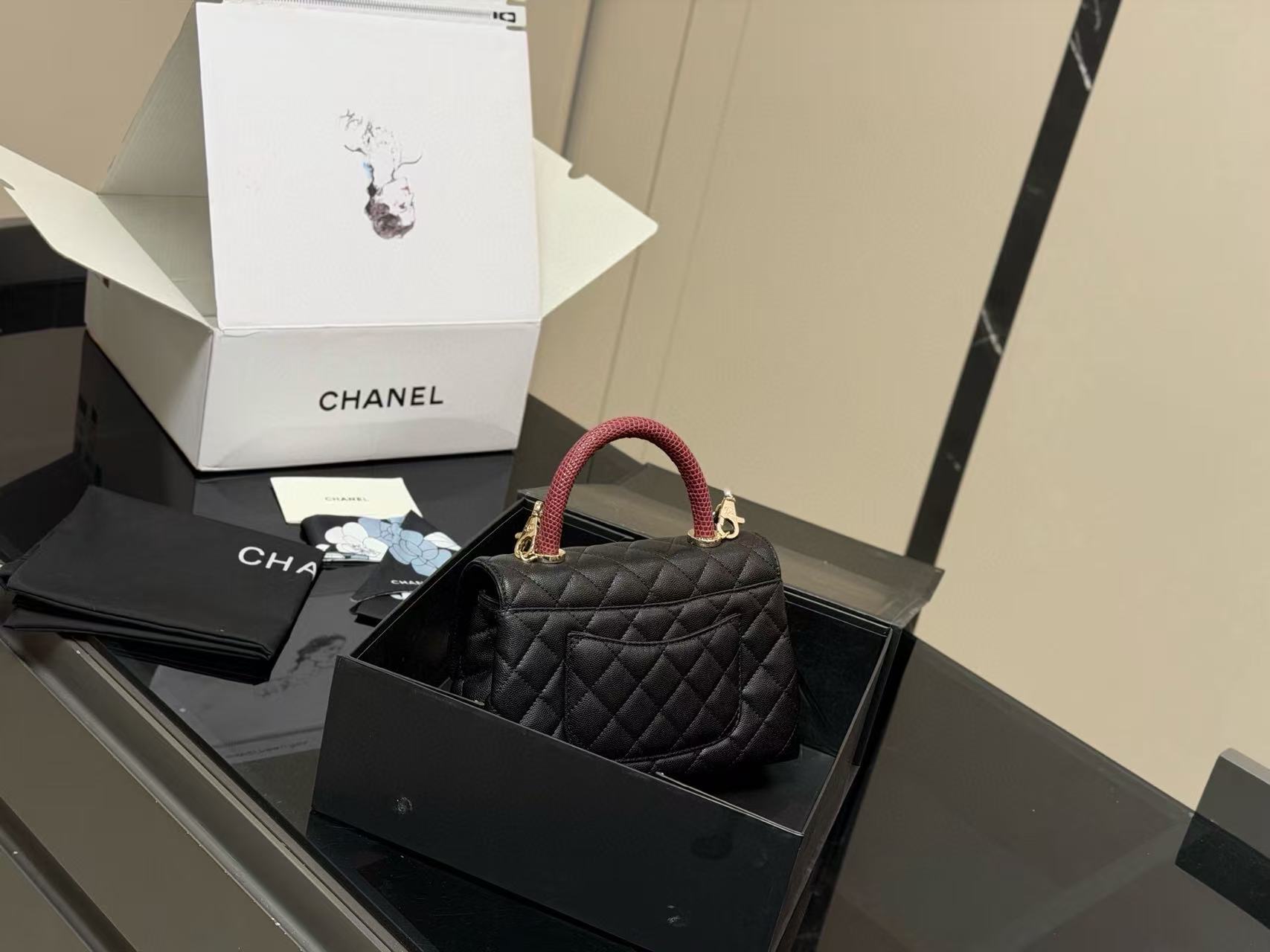 CHANE1 チェーンカラーブロックハンドバッグ【50％割引+送料無料】