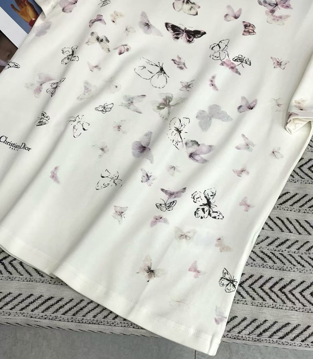 DIOR プリント バタフライ Tシャツ【50％割引+送料無料】
