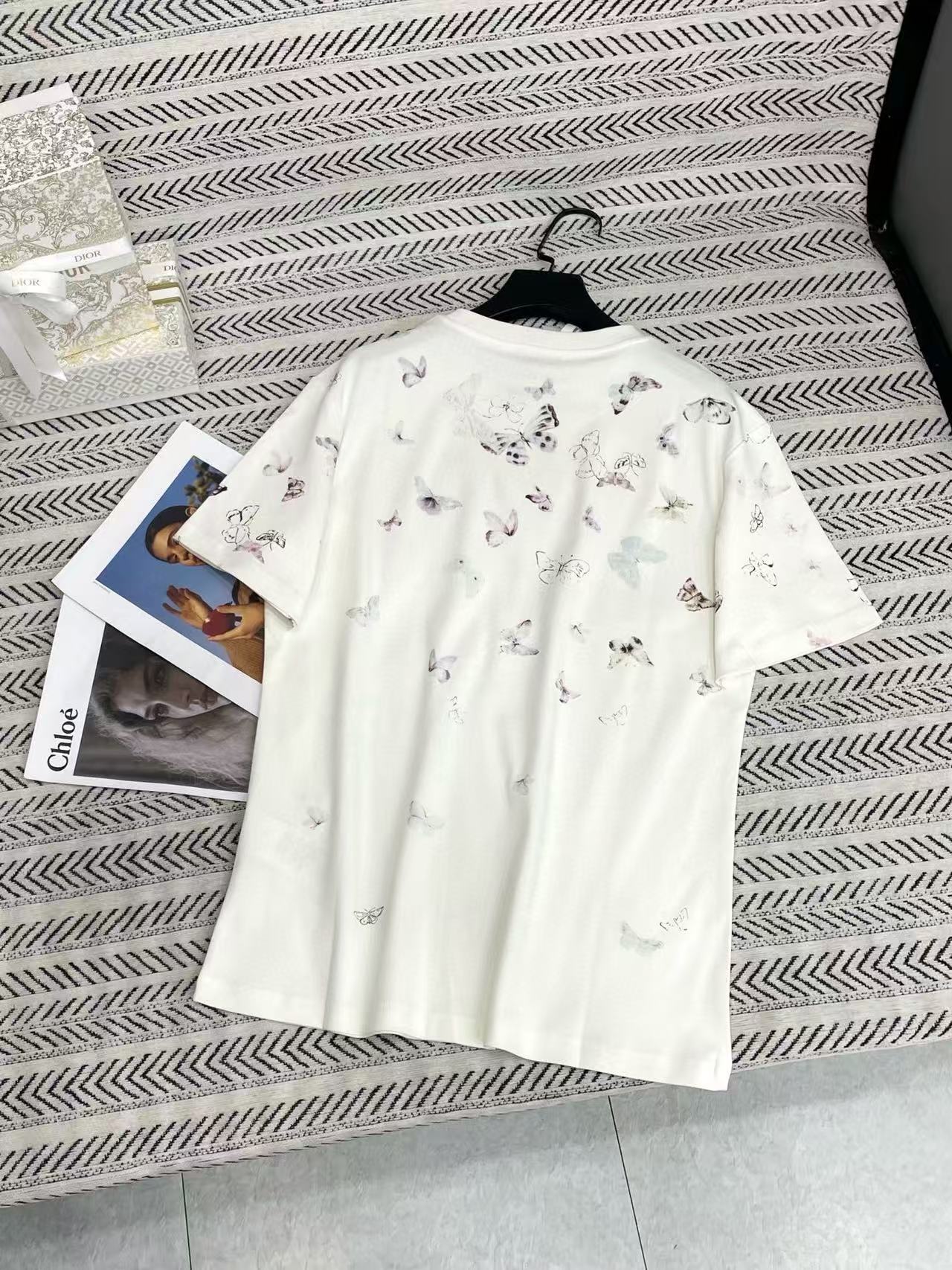 DIOR プリント バタフライ Tシャツ【50％割引+送料無料】