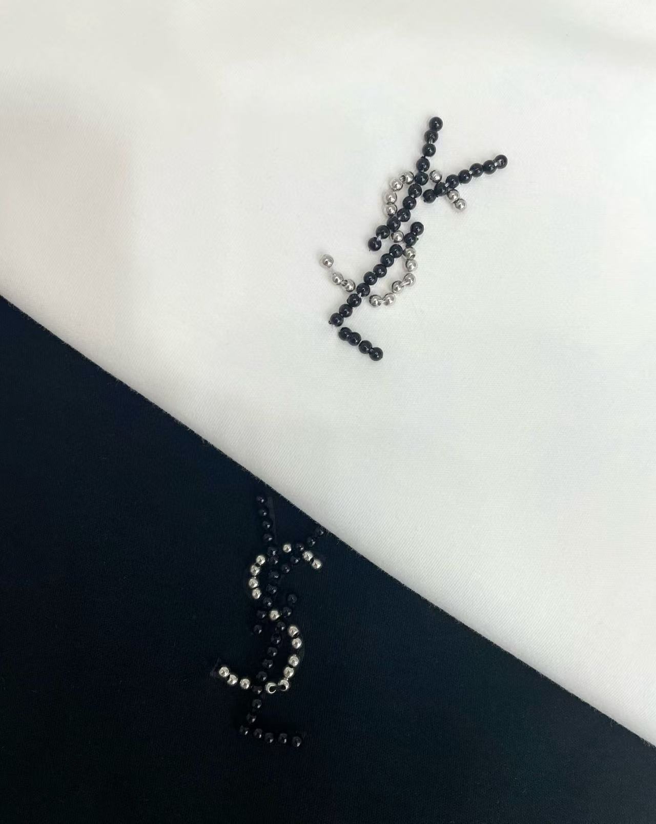 YSL ラインストーン ロゴ Tシャツ【50％割引+送料無料】