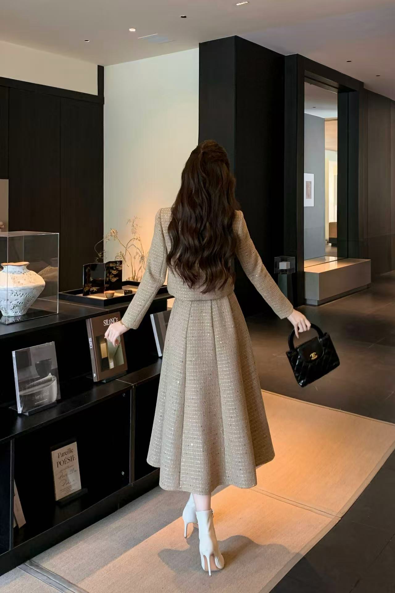 CHANE1 高品質メタルボタンジャケット+スカート ツーピースセット【50％割引+送料無料】