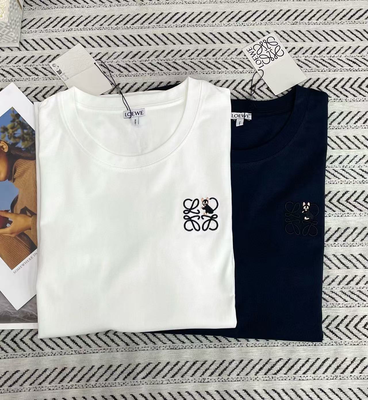 L0WEW 刺繍猫Tシャツ【50％割引+送料無料】