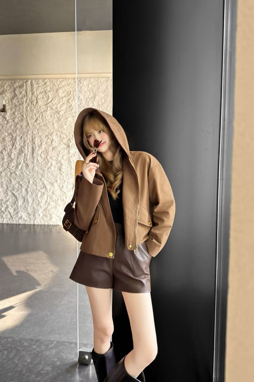 FEND1 シンプル刺繍 FF フードジャケット【50％割引+送料無料】