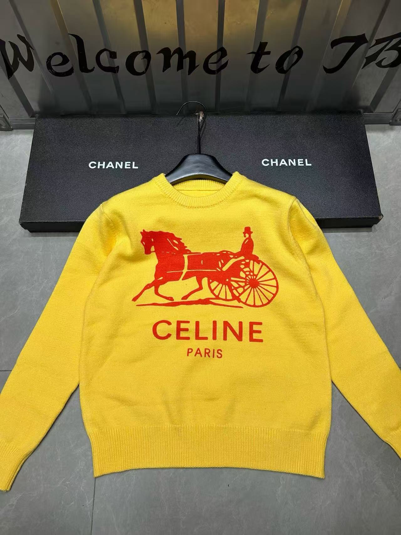 CEL1NE キャリッジレター ウールセーター【50％割引+送料無料】