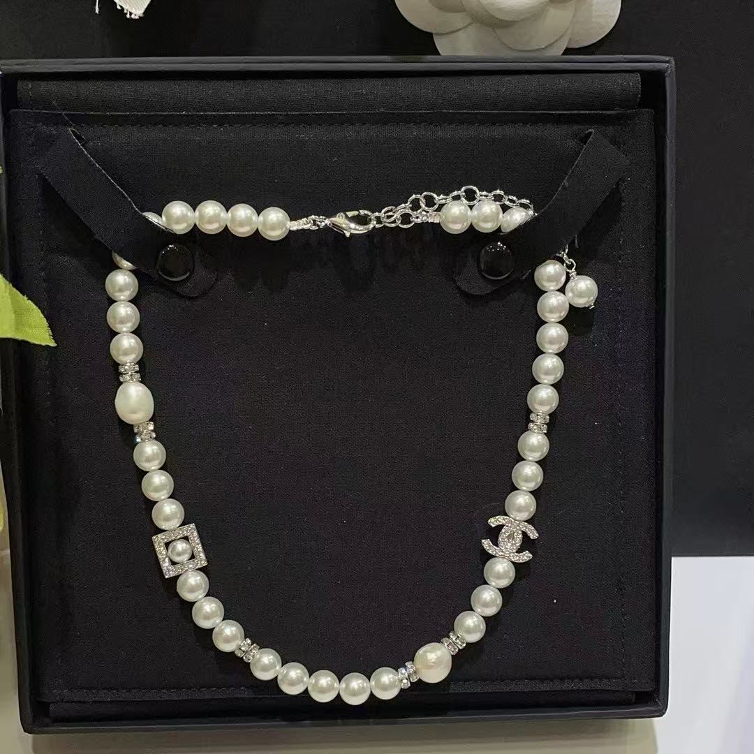 CHANE1 ダブルCパールネックレス【50％割引+送料無料】