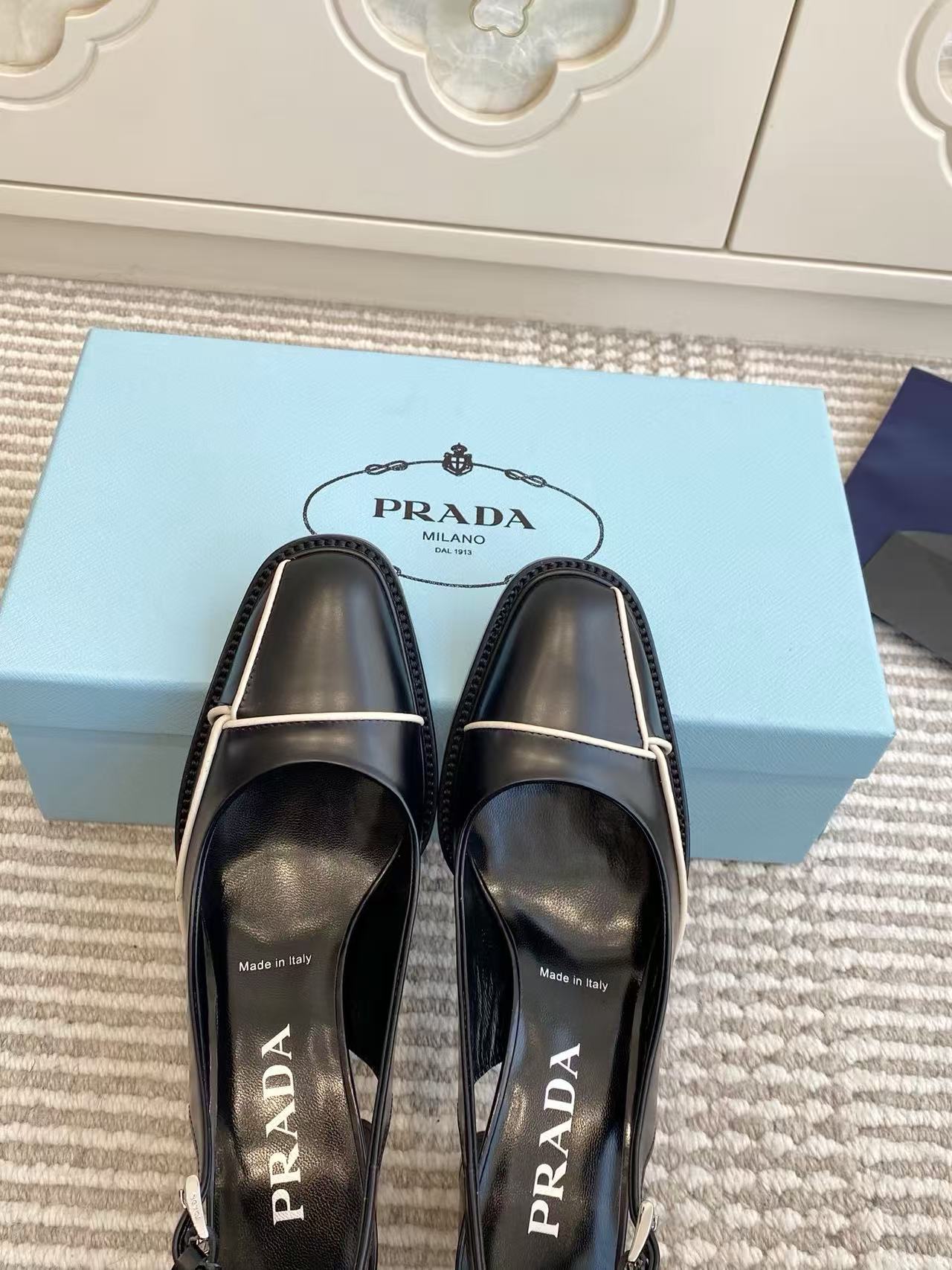 PR4DA 高品質 ブラック＆ホワイト カラーブロック ハイヒール【50％割引+送料無料】