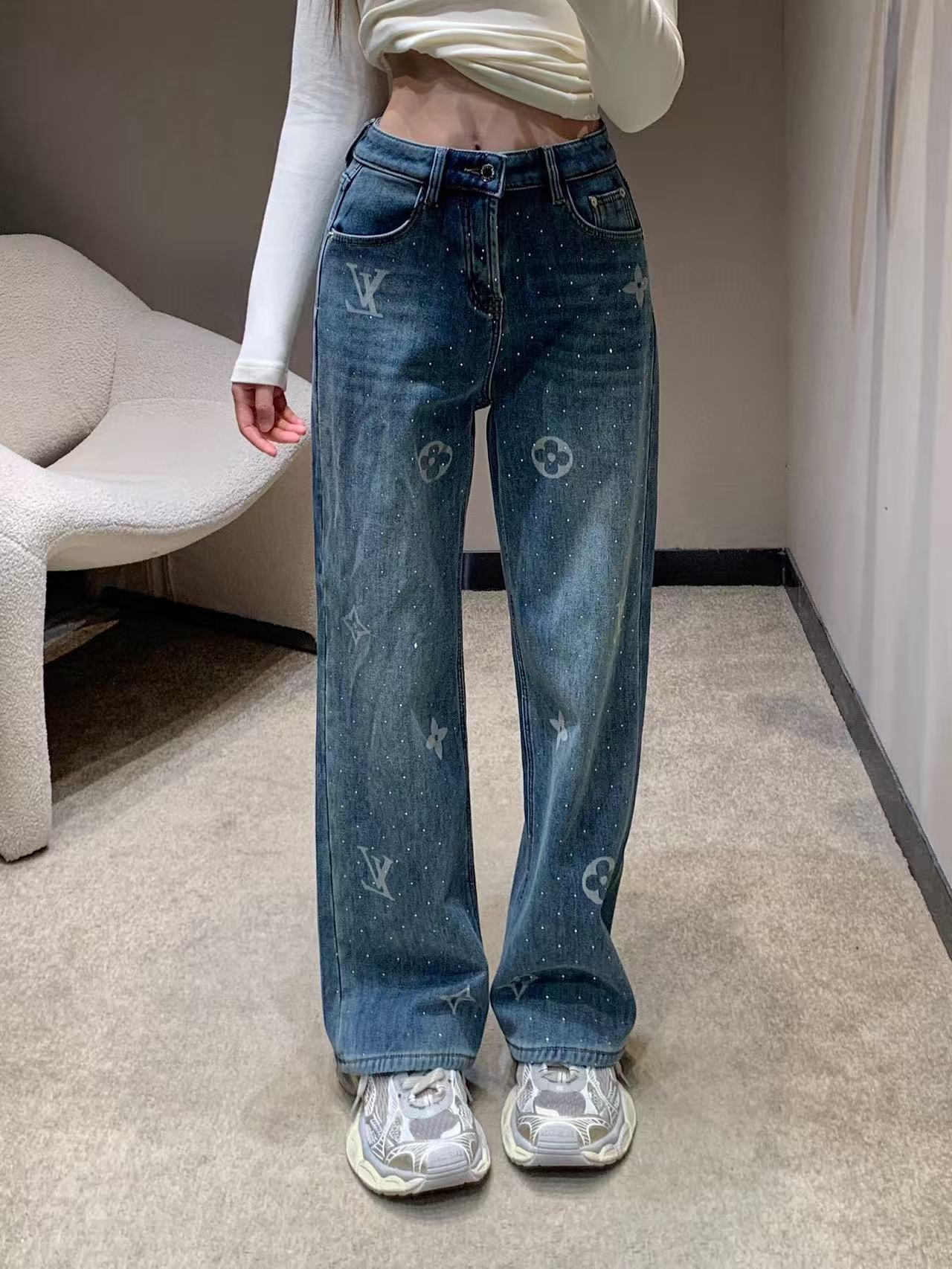 LV四つ葉のクローバープリントジーンズ【50％割引+送料無料】