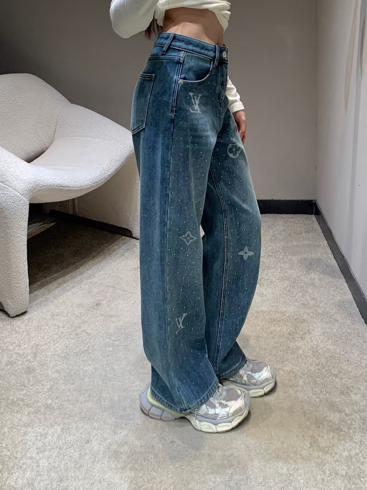 LV四つ葉のクローバープリントジーンズ【50％割引+送料無料】