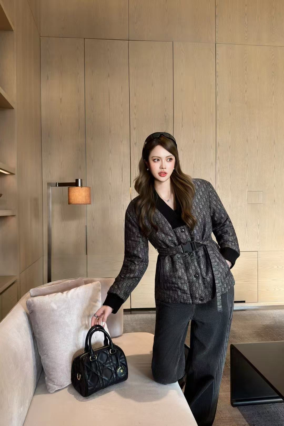 DIOR プリント リバーシブル Vネック ジャケット【50％割引+送料無料】