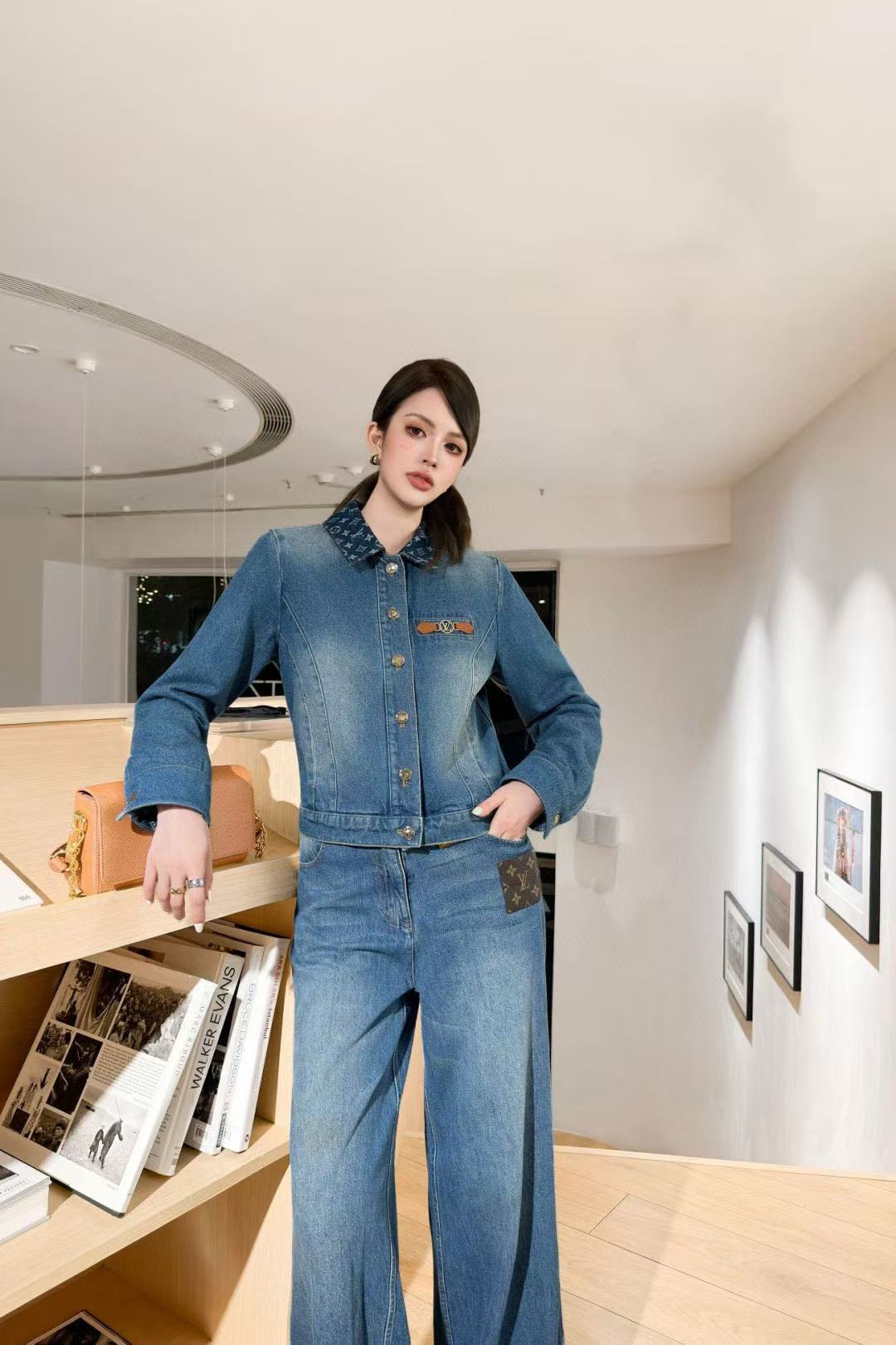 LVデニムラペルジャケット【50％割引+送料無料】