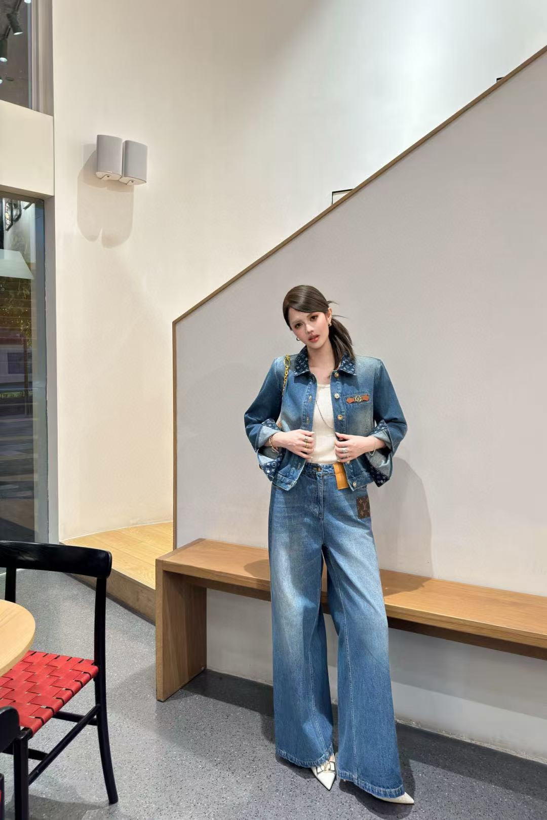 LVデニムラペルジャケット【50％割引+送料無料】