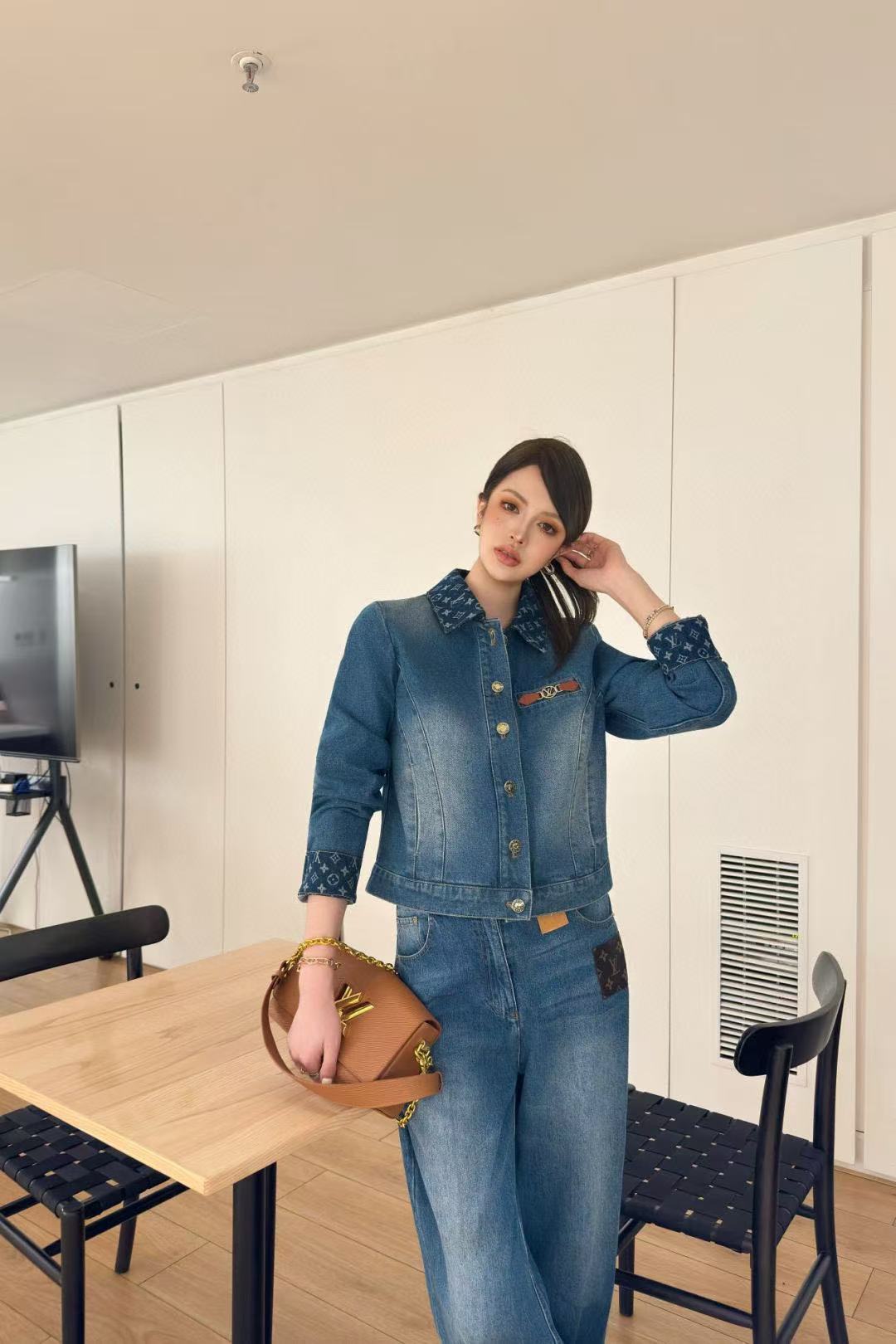 LVデニムラペルジャケット【50％割引+送料無料】