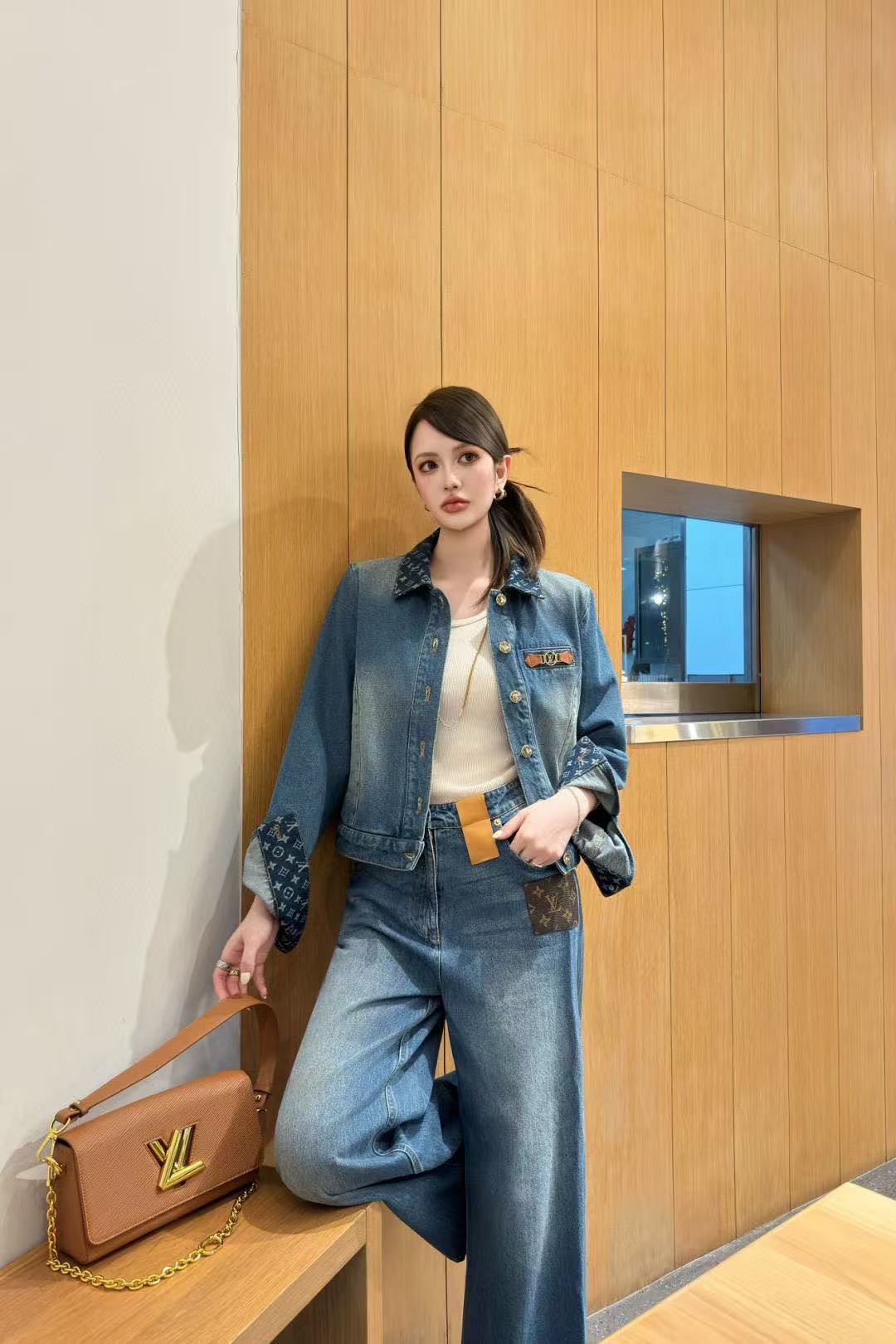 LVデニムラペルジャケット【50％割引+送料無料】