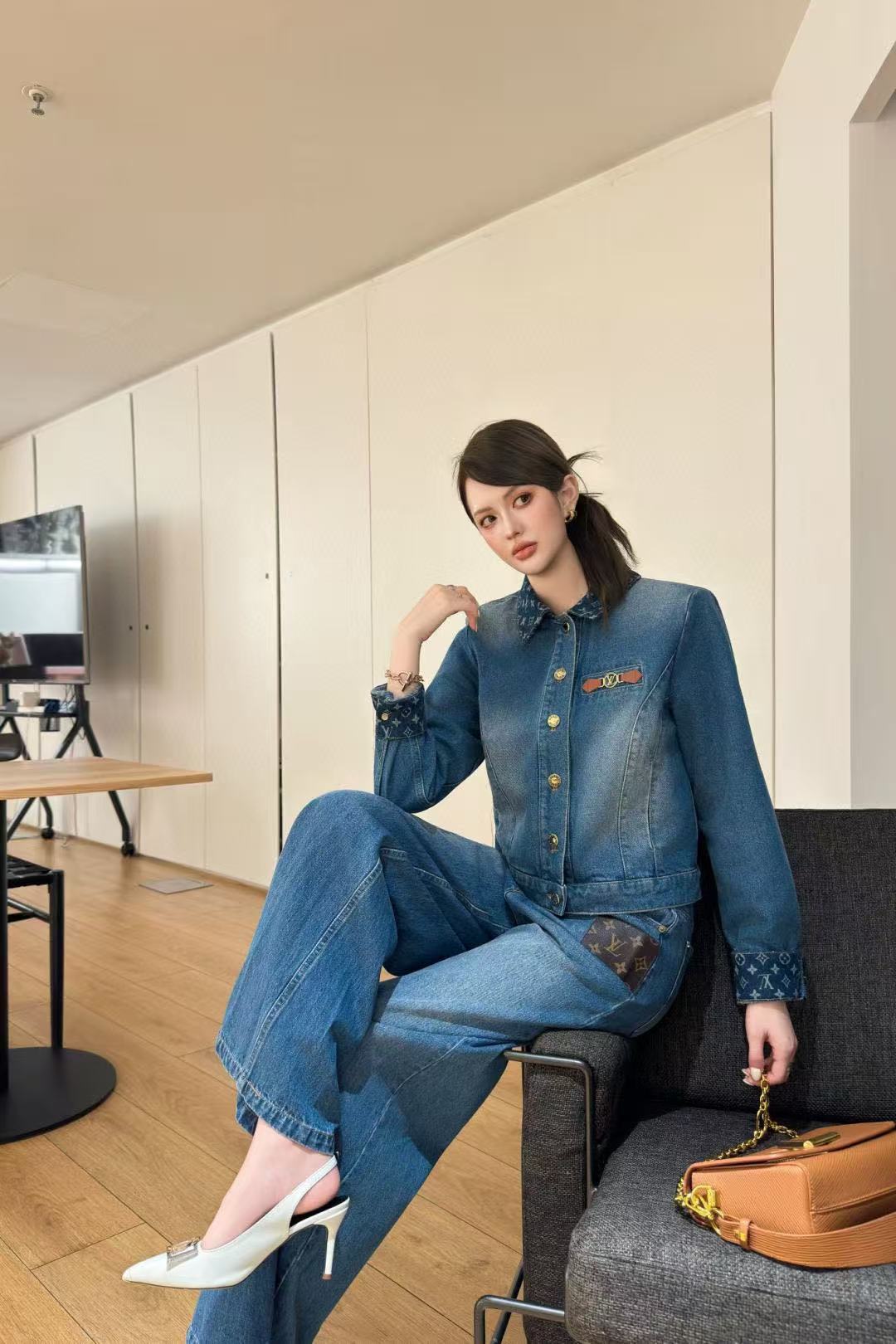 LVデニムラペルジャケット【50％割引+送料無料】