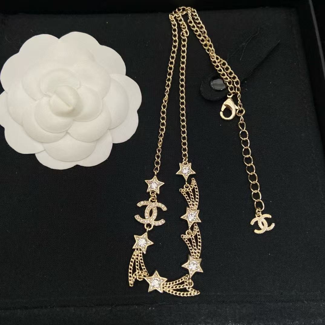CHANE1 五芒星ダブルCネックレス【50％割引+送料無料】