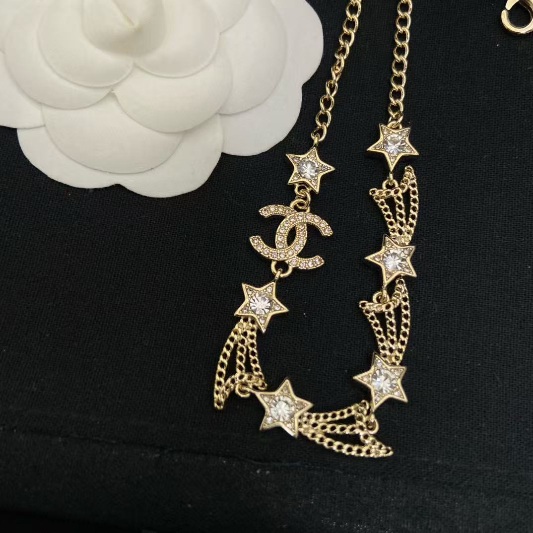 CHANE1 五芒星ダブルCネックレス【50％割引+送料無料】