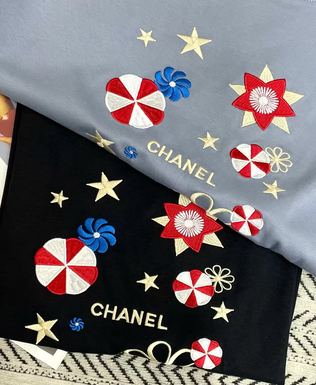 CHANE1 刺繍五芒星プリントTシャツ【50％割引+送料無料】
