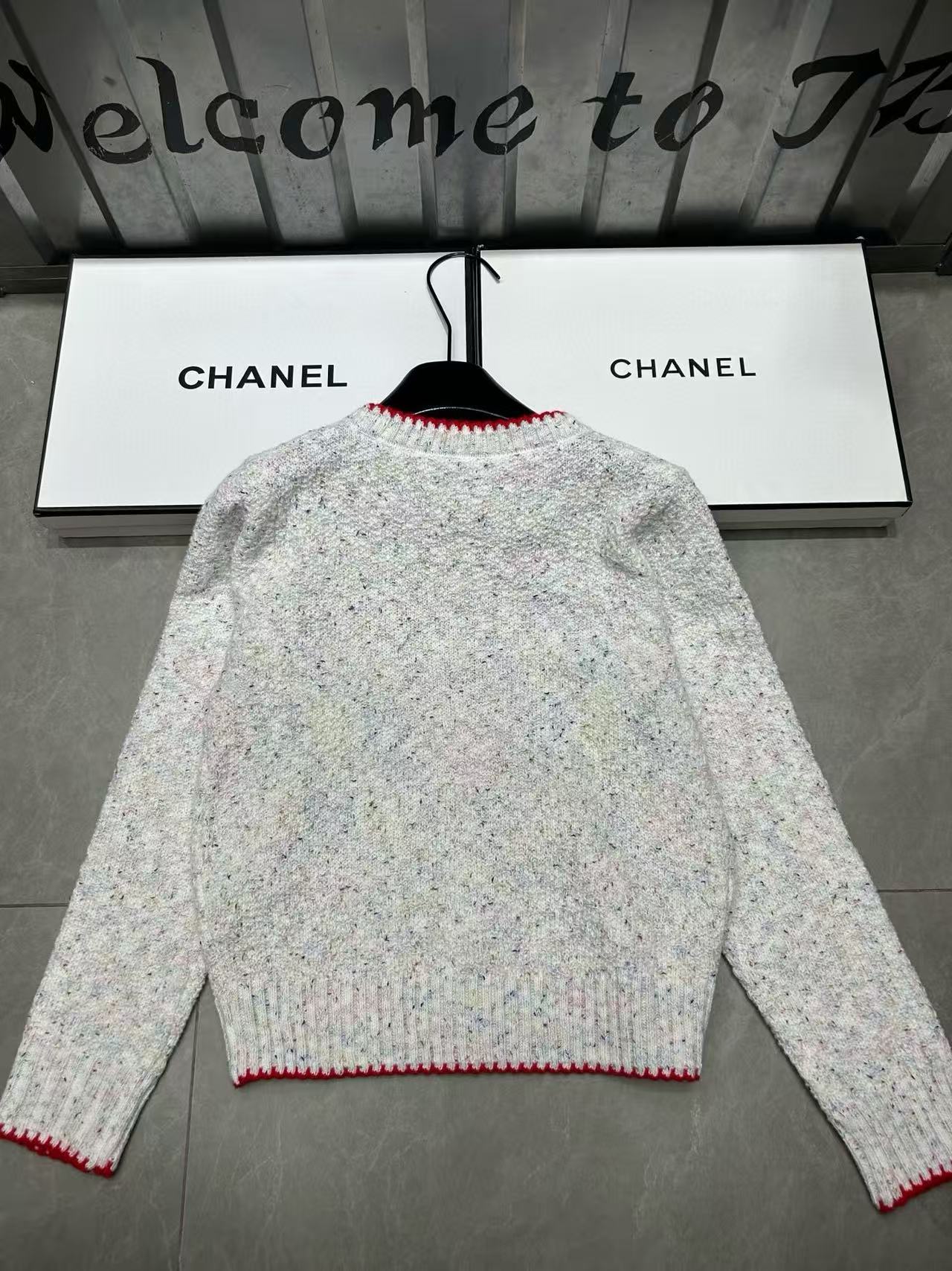 CHANE1 レッドレターウールカーディガン【50％割引+送料無料】