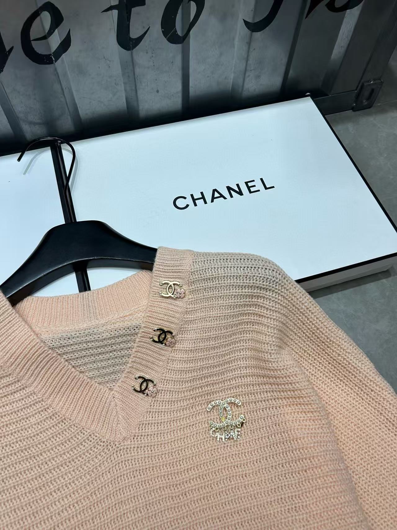 CHANE 1VネックダブルCウールセーター【50％割引+送料無料】