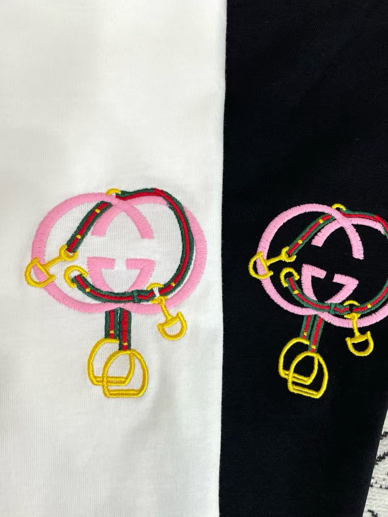 GUCC1 ダブルG シンプル刺繍Tシャツ【50％割引+送料無料】