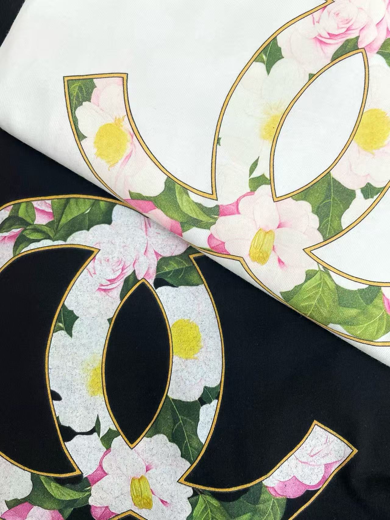 CHANE1 ダブルC フローラルロゴTシャツ【50％割引+送料無料】