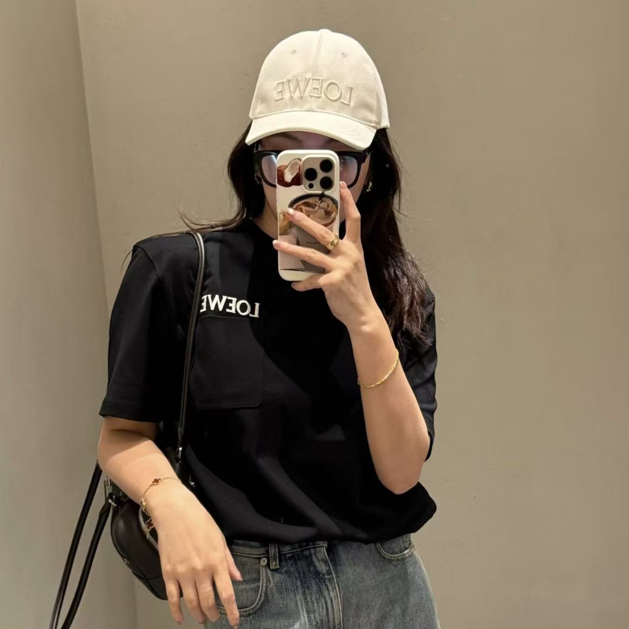 L0WEW 刺繍レターポケットTシャツ【50％割引+送料無料】