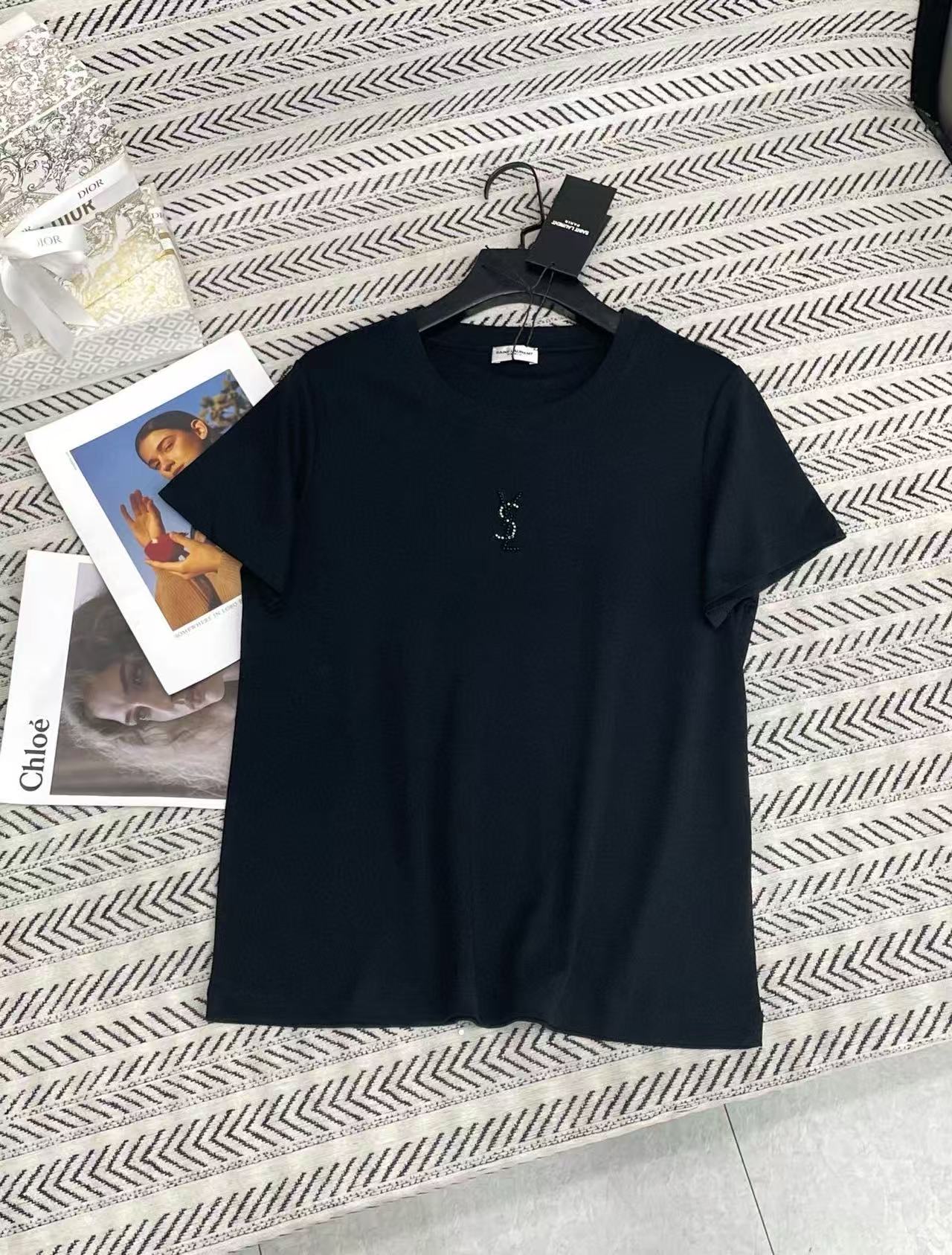 YSL ハンドステッチ ロゴ レター Tシャツ【50％割引+送料無料】